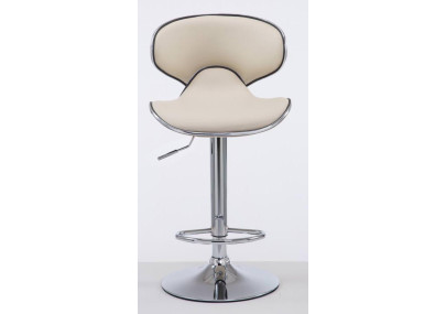 Lot de 2 tabourets de bar Las Vegas V2 simili cuir chrome crème