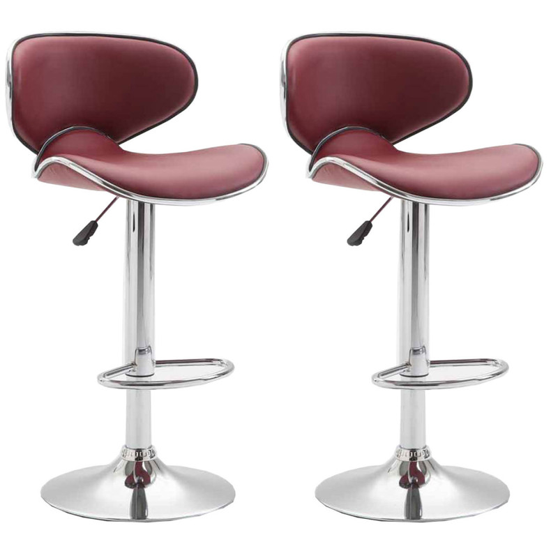 Set De 2 Taburetes Las vegas Burdeos,Cromado