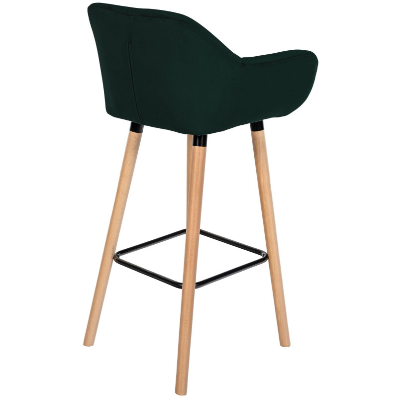 Tabouret de bar Grant en velours vert