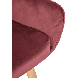Tabouret de bar Grant, velours, rouge