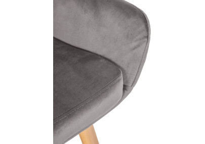 Tabouret de bar Grant en velours gris