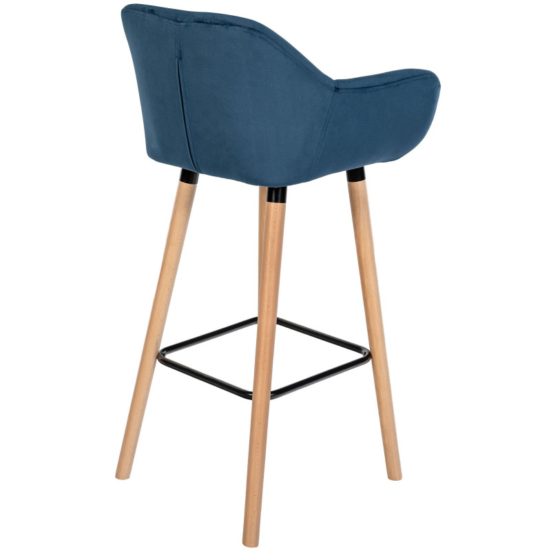 Tabouret de bar Grant en velours bleu