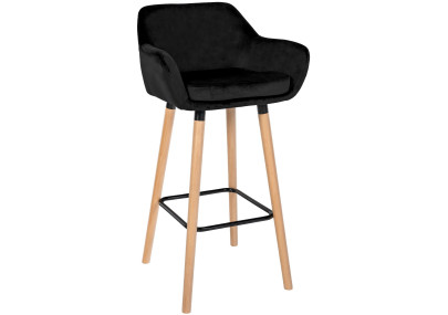 Tabouret de bar Grant en velours noir