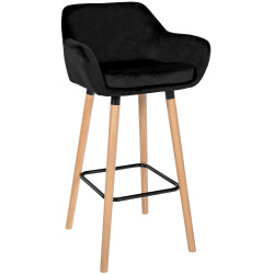 Tabouret de bar Grant en velours noir