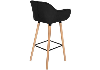 Tabouret de bar Grant en velours noir