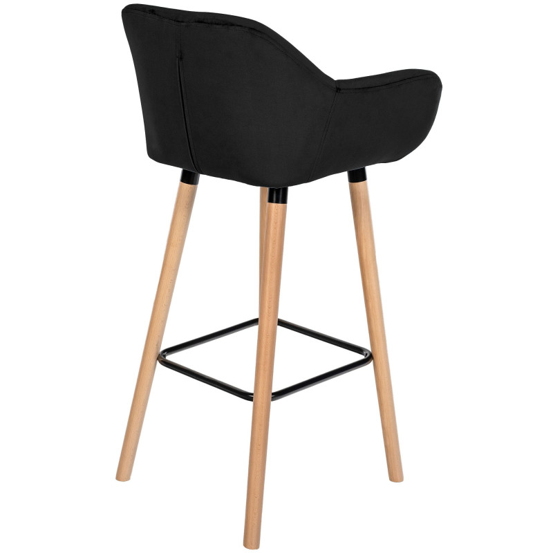 Tabouret de bar Grant en velours noir