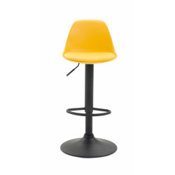 Tabouret de bar Kiel simili cuir noir jaune