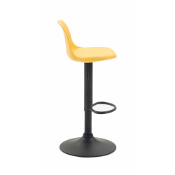 Tabouret de bar Kiel en similicuir noir jaune