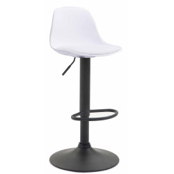 Tabouret de bar Kiel en similicuir noir blanc
