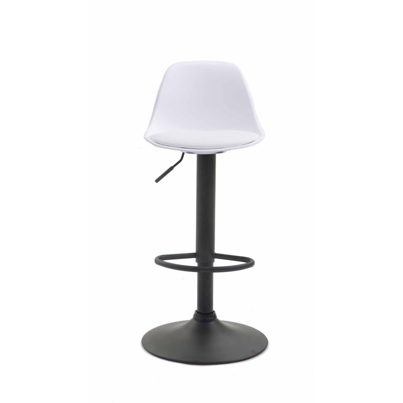 Tabouret de bar Kiel en similicuir noir blanc