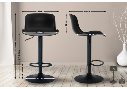 Tabouret de bar Almada noir