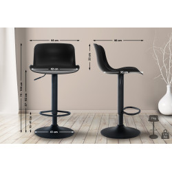 Tabouret de bar Almada noir