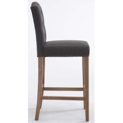 Set 2 Sgabelli Bar Louise in Tessuto grigio scuro,antico chiaro