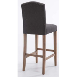 Ensemble de 2 tabourets de bar Louise, tissu gris foncé clair antique