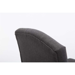 Ensemble de 2 tabourets de bar Louise, tissu gris foncé clair antique