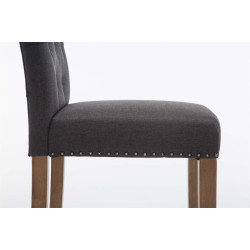 Ensemble de 2 tabourets de bar Louise, tissu gris foncé clair antique