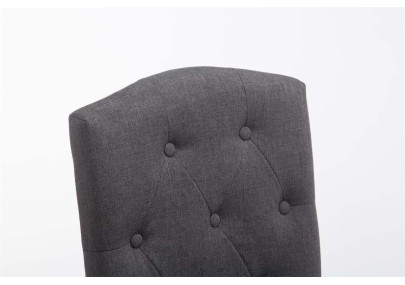 Ensemble de 2 tabourets de bar Louise, tissu gris foncé clair antique