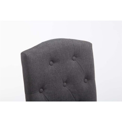 Ensemble de 2 tabourets de bar Louise, tissu gris foncé clair antique