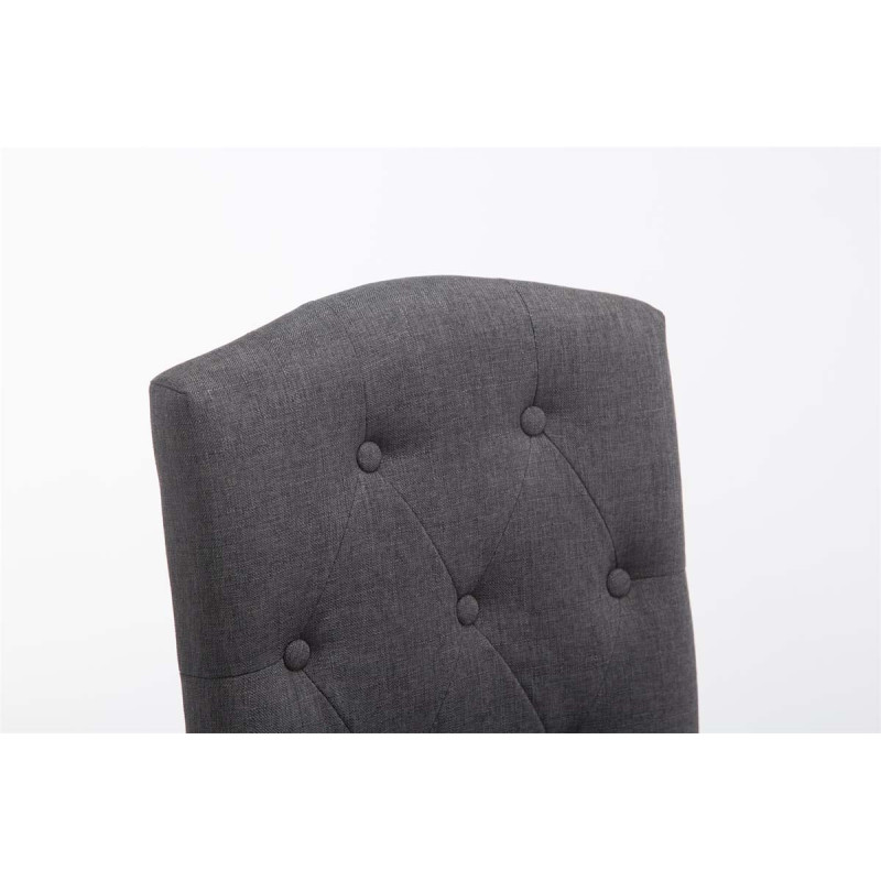 Ensemble de 2 tabourets de bar Louise, tissu gris foncé clair antique