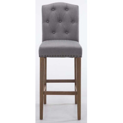 Set 2x Taburetes de Bar Louise en Tela Gris claro,Antiguo claro