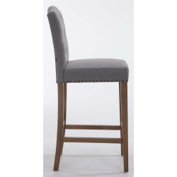 Set 2x Taburetes de Bar Louise en Tela Gris claro,Antiguo claro