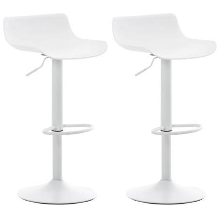 Lot de 2 tabourets de bar Aveiro, blancs