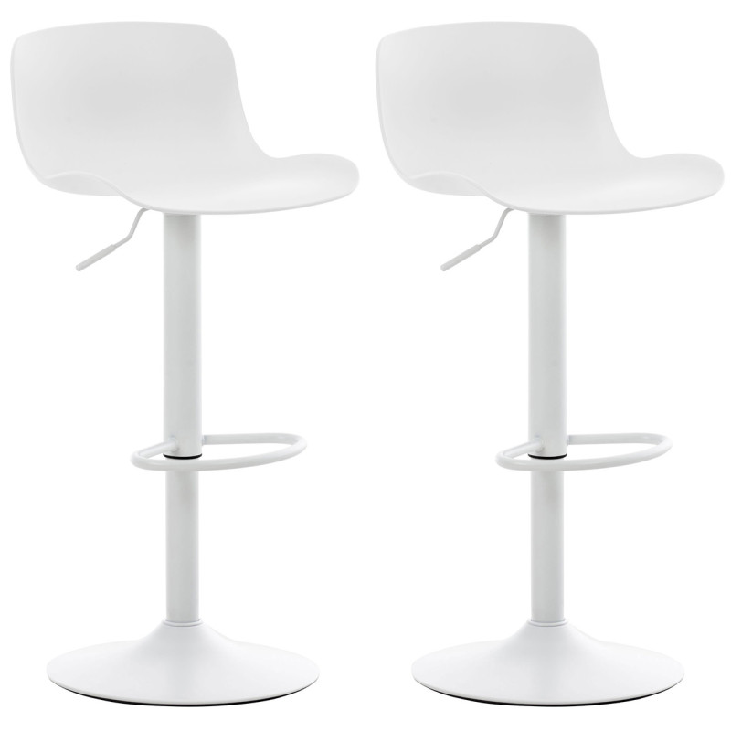 Set 2 Sgabelli Bar Almada In Polipropilene bianco