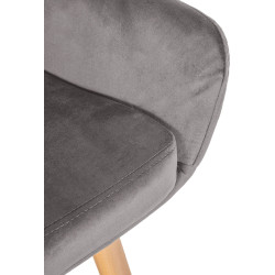 Ensemble de 2 tabourets de bar Grant en velours gris