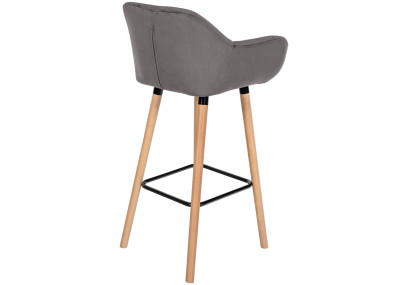Ensemble de 2 tabourets de bar Grant en velours gris