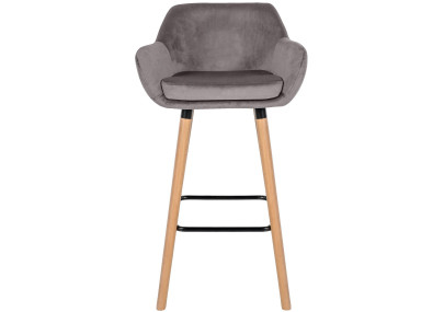 Ensemble de 2 tabourets de bar Grant en velours gris