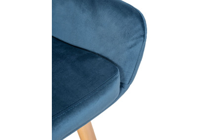 Ensemble de 2 tabourets de bar Grant en velours bleu