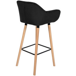 Lot de 2 tabourets de bar Grant en velours noir