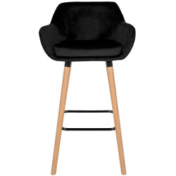 Lot de 2 tabourets de bar Grant en velours noir