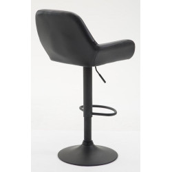 Lot de 2 tabourets de bar Braga, similicuir, noir