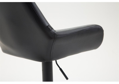 Lot de 2 tabourets de bar Braga, similicuir, noir