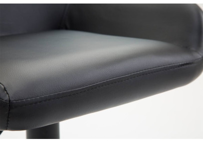 Lot de 2 tabourets de bar Braga, similicuir, noir