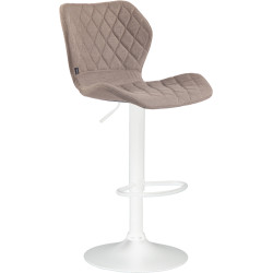 Sgabello bar Cork in tessuto Tortora,bianco