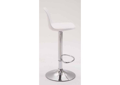 Lot de 2 tabourets de bar Kiel en plastique chromé blanc