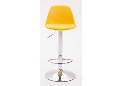 Lot de 2 tabourets de bar Kiel en plastique chromé jaune