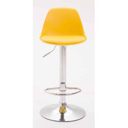 Lot de 2 tabourets de bar Kiel, en plastique chromé jaune