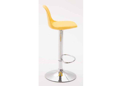 Lot de 2 tabourets de bar Kiel en plastique chromé jaune