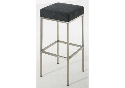 Ensemble de 2 tabourets de bar Montreal 85, tissu, acier inoxydable, gris foncé