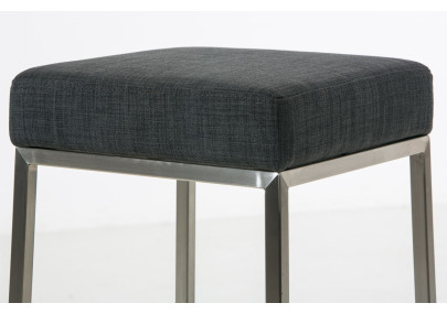 Ensemble de 2 tabourets de bar Montreal 85, tissu, acier inoxydable, gris foncé