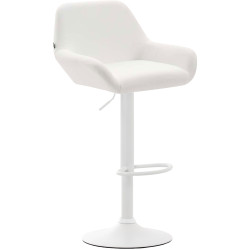 Tabouret de bar Braga, similicuir, blanc