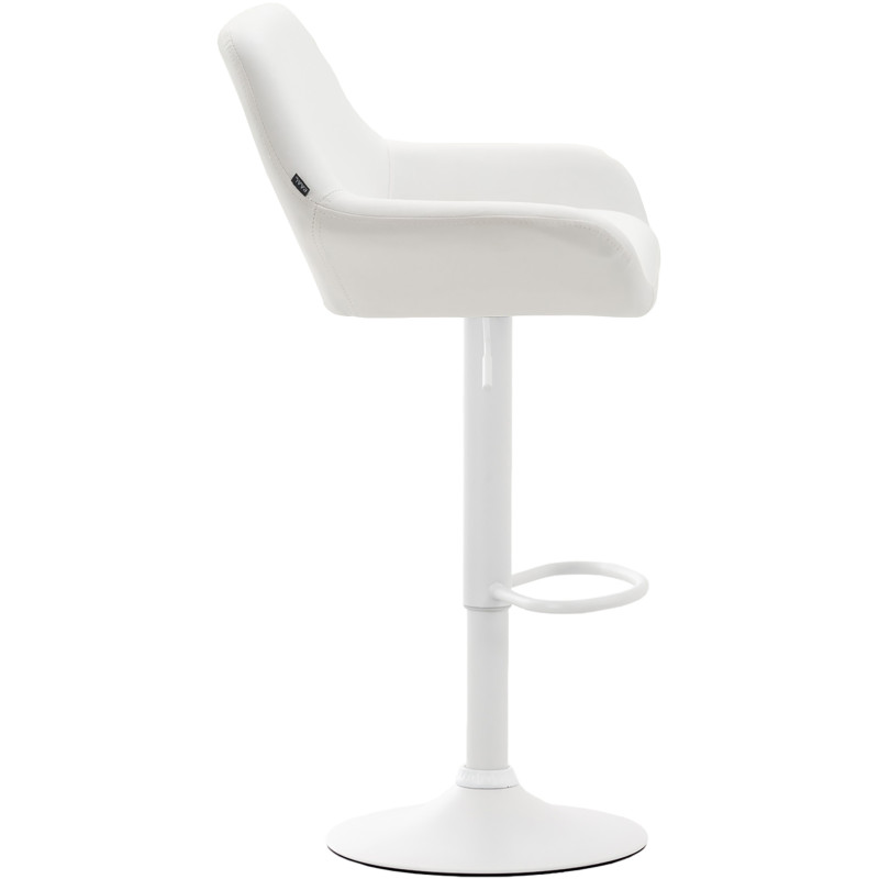 Tabouret de bar Braga, similicuir, blanc
