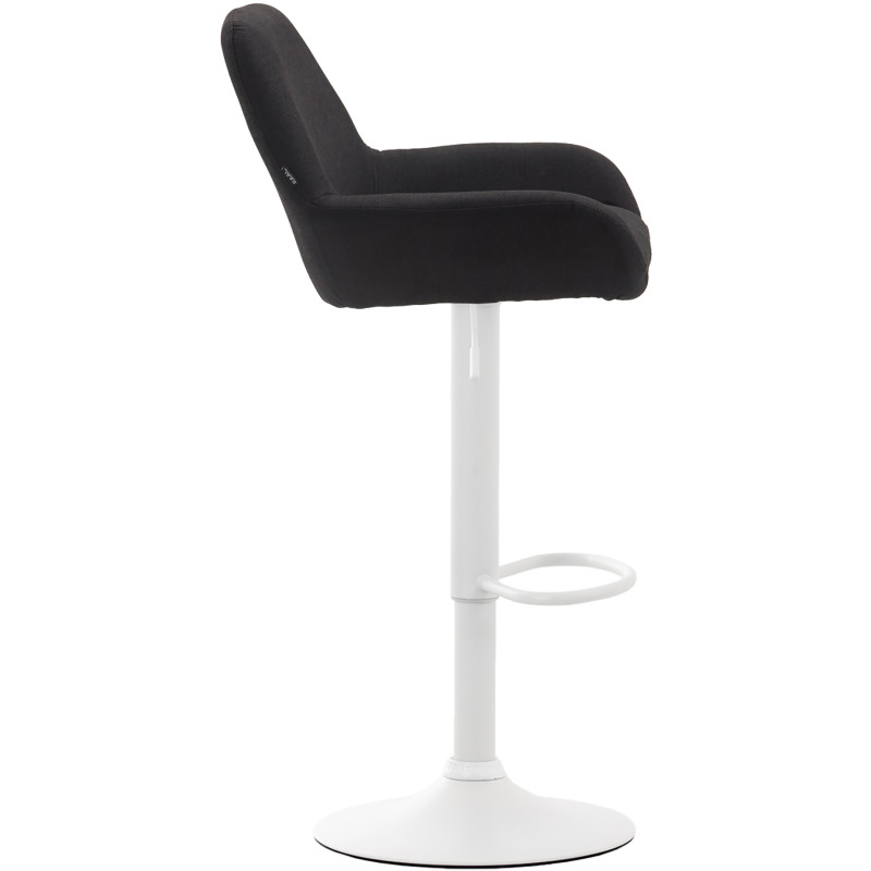 Tabouret de bar Braga, tissu blanc noir