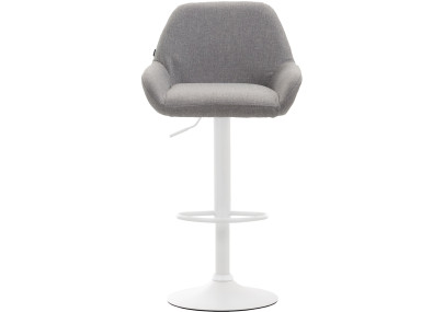 Tabouret de bar Braga, tissu, blanc/gris