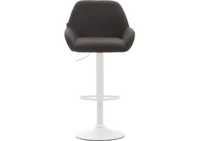 Tabouret de bar Braga tissu blanc gris foncé