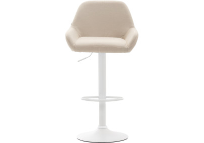 Sgabello Braga in tessuto crema,bianco