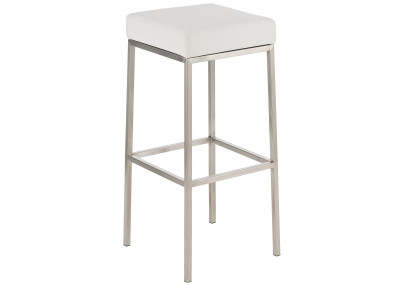 Set De 2 Taburetes Montreal ~ Altura 85 cm Blanco,Acero inoxidable